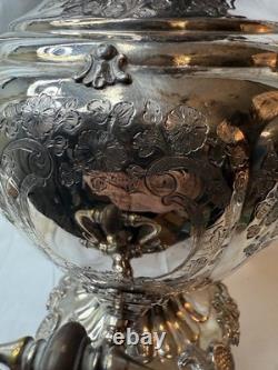 Victorian Silver Plate Samovar Tea Urn Hot Water PotSigned-Ornate, Stunning