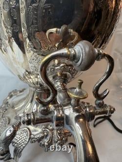 Victorian Silver Plate Samovar Tea Urn Hot Water PotSigned-Ornate, Stunning