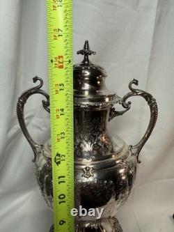 Victorian Silver Plate Samovar Tea Urn Hot Water PotSigned-Ornate, Stunning