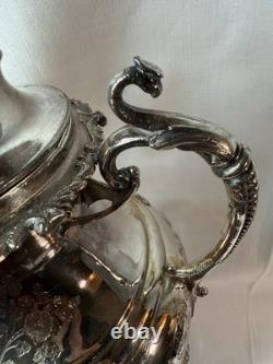 Victorian Silver Plate Samovar Tea Urn Hot Water PotSigned-Ornate, Stunning