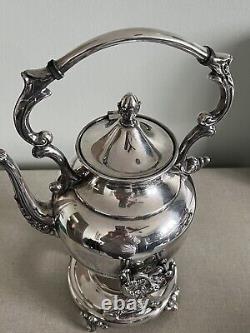 Victorian Silver Plate Silver / Copper Embossed Repousse Tilting Tea Pot