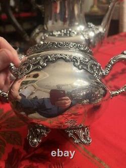 Victorian Silver Plate Silverplate Tea Set Wilcox Webb Initial W Holliday Table