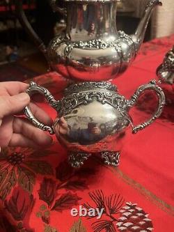 Victorian Silver Plate Silverplate Tea Set Wilcox Webb Initial W Holliday Table