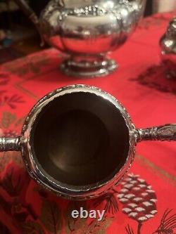 Victorian Silver Plate Silverplate Tea Set Wilcox Webb Initial W Holliday Table