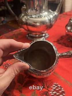 Victorian Silver Plate Silverplate Tea Set Wilcox Webb Initial W Holliday Table