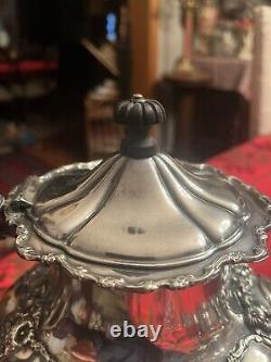 Victorian Silver Plate Silverplate Tea Set Wilcox Webb Initial W Holliday Table