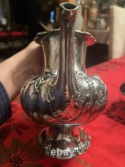 Victorian Silver Plate Silverplate Tea Set Wilcox Webb Initial W Holliday Table