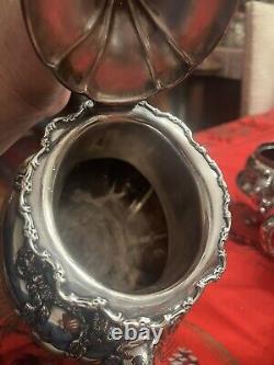 Victorian Silver Plate Silverplate Tea Set Wilcox Webb Initial W Holliday Table