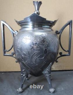 Victorian Silver Plate Tea Set 5 Piece Meriden 1880's Ex. Condition Engraved
