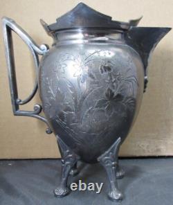Victorian Silver Plate Tea Set 5 Piece Meriden 1880's Ex. Condition Engraved