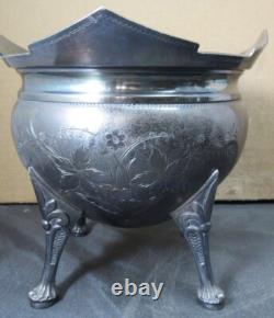 Victorian Silver Plate Tea Set 5 Piece Meriden 1880's Ex. Condition Engraved