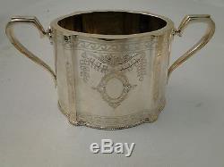 Victorian Silver Plated 4 Piece Tea & Coffee Set Antique 1860 Engraved Style