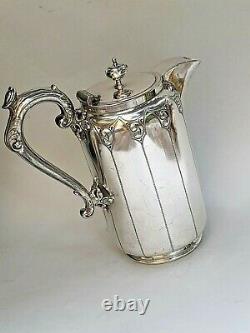 Victorian Silver Plated Antique Coffee Tea Pot Manor Plate Sheffield c1890