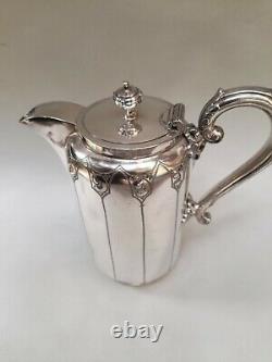 Victorian Silver Plated Antique Coffee Tea Pot Manor Plate Sheffield c1890 VGC