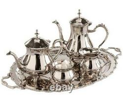 Victorian Trading NWD 5pc English Manor Silver Plate Tea & Coffee Service 12D