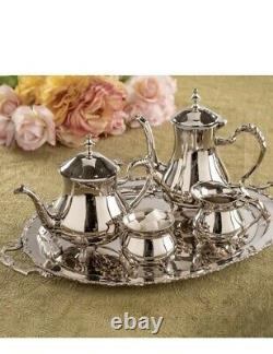 Victorian Trading NWD 5pc English Manor Silver Plate Tea & Coffee Service 12D