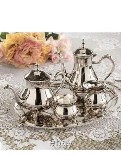 Victorian Trading NWD 5pc English Manor Silver Plate Tea & Coffee Service 12D