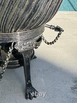 Victorian UK Hallmarked Dixon 5 Piece Silver Plate Fluted Tea Pot Service Set