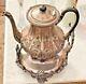 Victorian Large Tea Set Silver Plate Engraved Flower On Copper