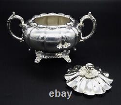Viners 3 Piece Tea Set Melon Style Lobed Mirror Finish Silver Plated Sheffield