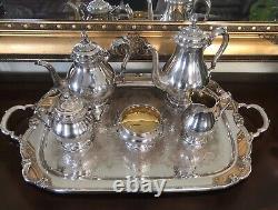 Vintage 1847 Rogers Bros Remembrance 6 Piece Tea Coffee Service + Serving Tray