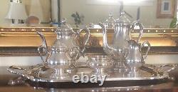 Vintage 1847 Rogers Bros Remembrance 6 Piece Tea Coffee Service + Serving Tray