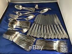 Vintage 1847 Rogers Daffodil Coffee Tea Sugar Creamer Tray and 93 Pc Flatware