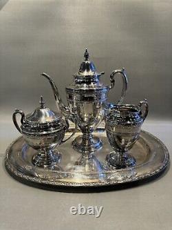 Vintage 1920s Silver Plate CS Co. Colonial Service Tea Set with Tray