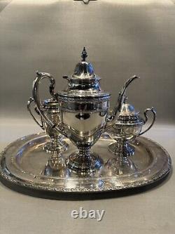 Vintage 1920s Silver Plate CS Co. Colonial Service Tea Set with Tray