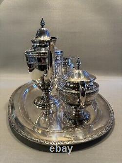 Vintage 1920s Silver Plate CS Co. Colonial Service Tea Set with Tray