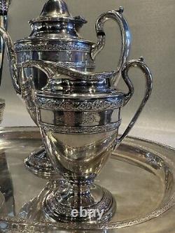 Vintage 1920s Silver Plate CS Co. Colonial Service Tea Set with Tray