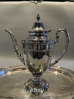 Vintage 1920s Silver Plate CS Co. Colonial Service Tea Set with Tray