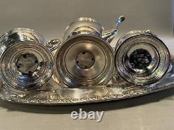 Vintage 1920s Silver Plate CS Co. Colonial Service Tea Set with Tray