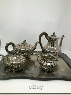 Vintage 3 Piece Community Silverplated Old English Melon Tea Coffee Serving Set