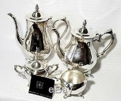 Vintage 4 PC International Silver Co Silver Plate Tea Coffee Pot Cream Sugar Set