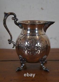 Vintage 4 Pc Sheridan Silver Plate Hand Chased Floral Tea Coffee Pitcher Set