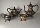 Vintage 4-piece Silver Plate Georgian Gadroon Community Coffee Tea Drink Set
