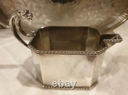 Vintage 4 Piece Tea Service, Harrowby/ Sheffield Plate, Silver on Copper