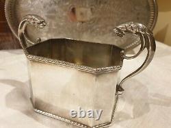 Vintage 4 Piece Tea Service, Harrowby/ Sheffield Plate, Silver on Copper