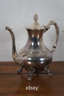 Vintage 5 Piece Sheridan Baroque Silver Plate Tea Coffee Serving Set Tray