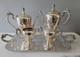 Vintage 5 Piece Silverplate Coffee Tea Set And Large Serving Tray