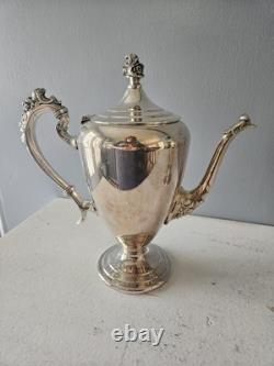 Vintage 5 Piece Silverplate Coffee Tea Set and Large Serving Tray