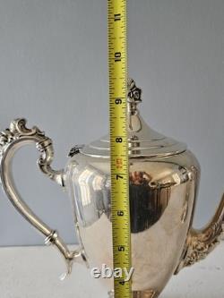 Vintage 5 Piece Silverplate Coffee Tea Set and Large Serving Tray