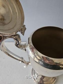 Vintage 5 Piece Silverplate Coffee Tea Set and Large Serving Tray