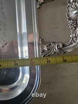 Vintage 5 Piece Silverplate Coffee Tea Set and Large Serving Tray