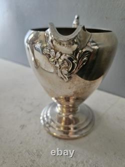Vintage 5 Piece Silverplate Coffee Tea Set and Large Serving Tray