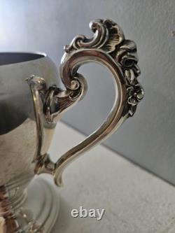 Vintage 5 Piece Silverplate Coffee Tea Set and Large Serving Tray