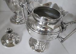 Vintage 5 piece Simpson Hall Miller & Co Silverplate Coffee/Tea Service