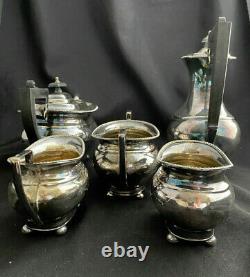 Vintage 5pc E H Parkin Silver Plate Cameo Service Tea Coffee Set Sheffield