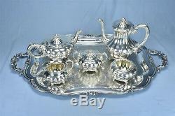 Vintage 6 PC ONEIDA COMMUNITY SILVER SHEFFIELD MELON SHAPE COFFEE TEA SERVICE